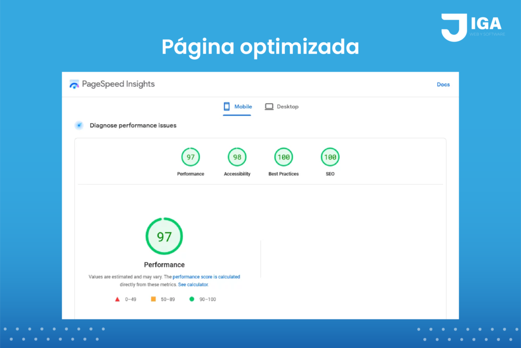 Soluciones técnicas aplicadas por Agencia Jiga Impulsa resultados de estadísticas de una web